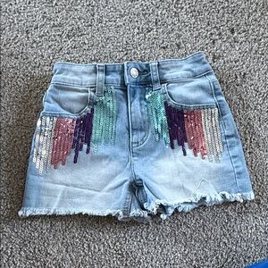 Justice Light Blue Denim Shorts